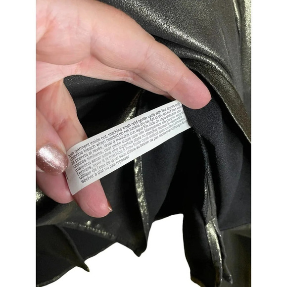 ELOQUII Women's Silver Gold Bronze Metallic Bow Long Sleeve Blouse Size 20 NWT - Picture 7 of 10